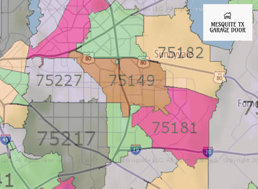 mesquite-texas-zip-code-map